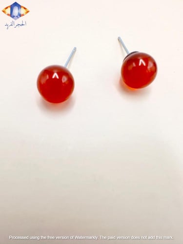 حلق من حجر العقيق الأحمر الكريم الطبيعي الكريم .