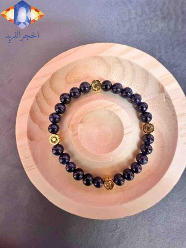 سوار حجر الرمل الأزرق الطبيعي الكريم مع الإكسسوار...