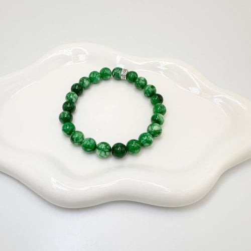 سوار حجر العقيق الزمردي الطبيعي الكريم .