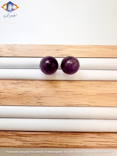 حلق من حجر الأماثيست (الجمشت) الطبيعي الكريم .