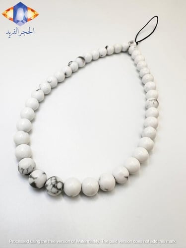 سلسله جوال من حجر الفيروز (التركواز) الأبيض الطبيع...