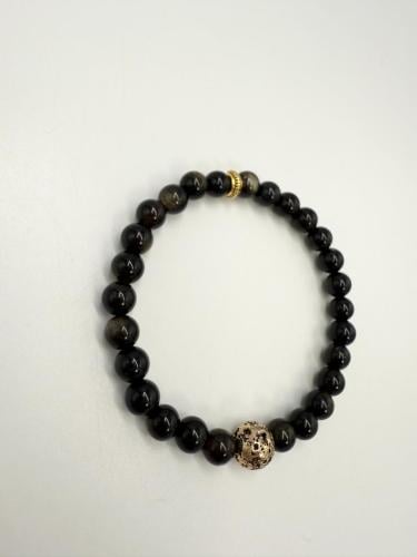 سوار حجر الأوبسيديان (السبج) الكريم الطبيعي.