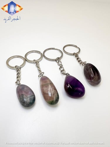 سلسله مفاتيح من حجر الأماثيست (جمشت) الكريم الطبيع...