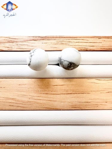 حلق من حجر الفيروز الأبيض ( التركواز ) الكريم الطب...