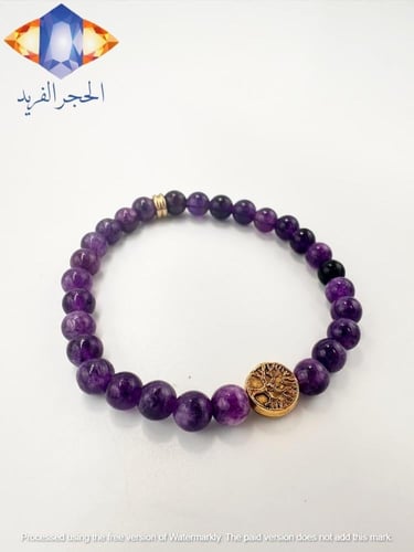 سوار حجر الأماثيست ( الجمشت) الكريم الطبيعي.