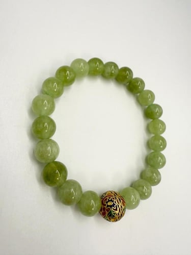 سوار حجر الزبرجد الطبيعي الكريم مع الإكسسوار الملو...