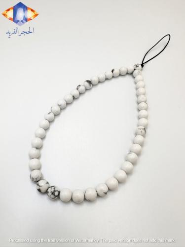 سلسله جوال من حجر الفيروز (التركواز) الأبيض الطبيع...