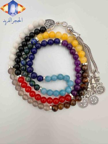 السبحه الفريده من عشر أنواع من الأحجار الطبيعيه ال...