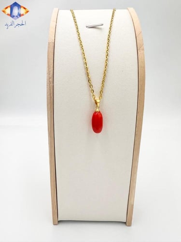 تعليقه حجر المرجان الأحمر البرتقالي الطبيعي الخام...