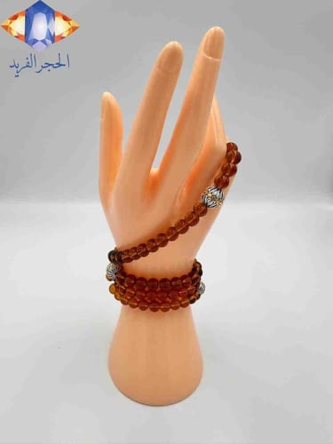 حجر الكهرمان العسلي المعالج الفاخر في السبحه الذكي...