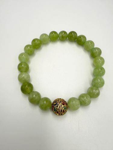 سوار حجر الزبرجد الطبيعي الكريم مع الإكسسوار الملو...