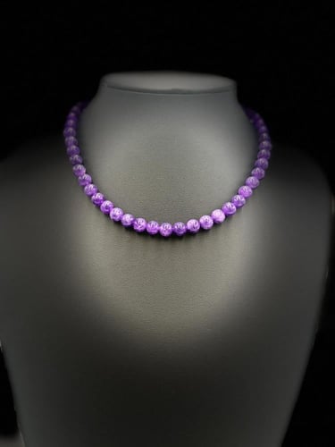 عقد حجر الجمشت الطبيعي .شوكر جمشت طبيعي.