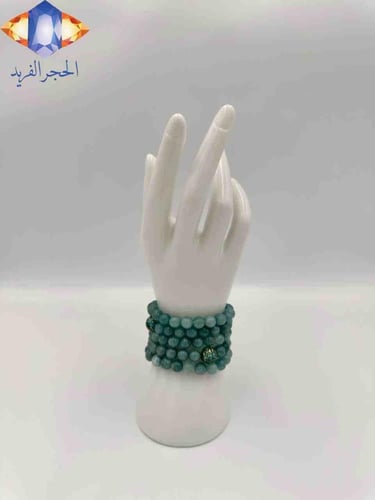 حجر الأكوامارين الطبيعي الكريم الفاخر في السبحه ال...