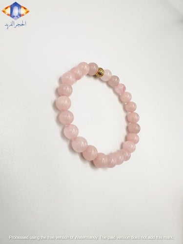 سوار حجر الكوارتز الوردي الطبيعي الكريم .