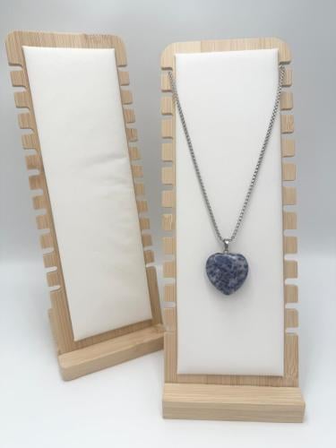 تعليقه قلب حجر السودلايت الكريم الطبيعي .