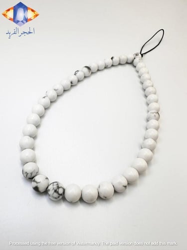 سلسله جوال من حجر الفيروز (التركواز) الأبيض الطبيع...