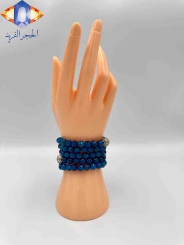 السبحه الذكيه من حجر العقيق الأزرق الغامق الطبيعي...