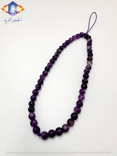 سلسله جوال من حجر الأماثيست (الجمشت) الكريم الطبيع...