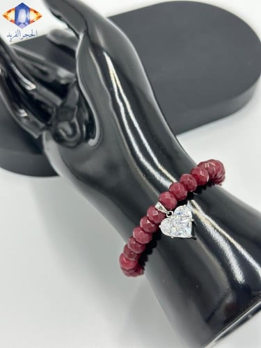 سوار حجر الروبي ( الياقوت الأحمر ) الطبيعي المصقول...