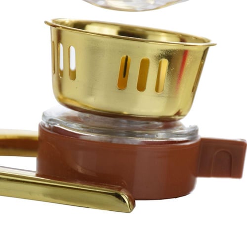 ماكينة صنع قهوة زجاجية بمقبض خشبي