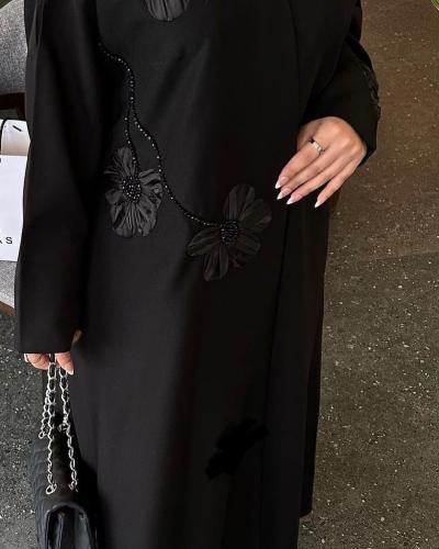 عباية الورد الاسود