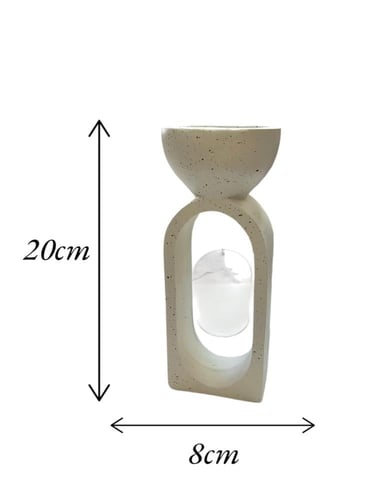 مبخرة وشمعدان 2في1 ذات جودة عالية لون ابيض مع الاس...