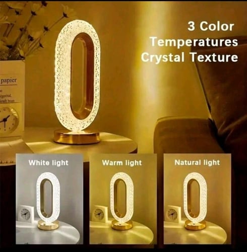 مصباح طاولة بالكريستال ليد يعمل باللمس بثلاث مستوي...