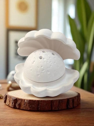 مبخرة حجرية فاخرة شكل صدفة