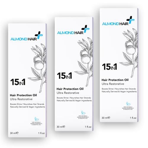 3 عبوات زيت تغذية وترميم وتقوية الشعر 15 في 1