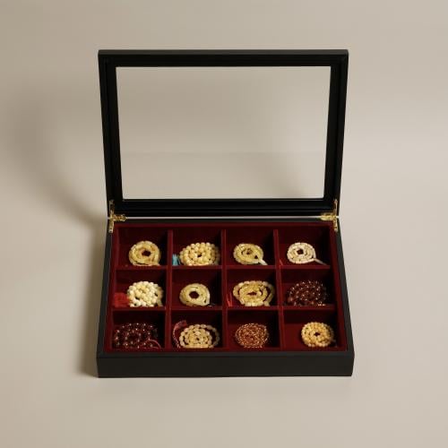 Luxury black and maroon glass box