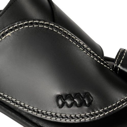 حذاء شرقي ايطالي جلد طبيعي اسود سادة