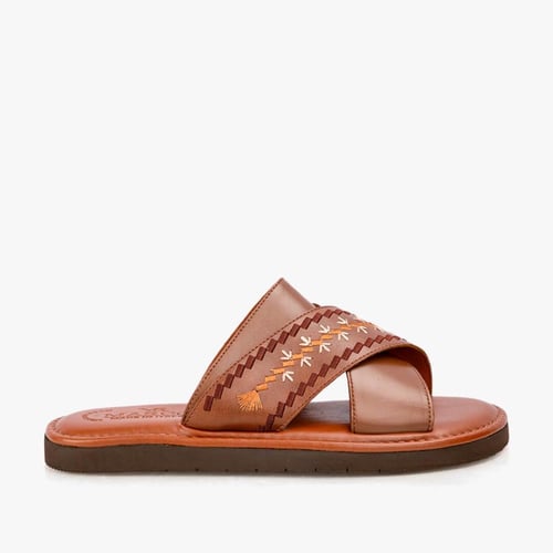 حذاء طبي إيطالي بني بدون أصبع بخامة فاخرة