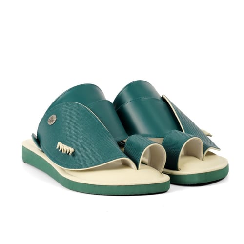 حذاء شرقي وطني ميموري فوم - جلد اخضر غامق