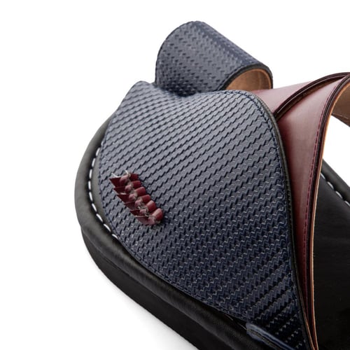 حذاء شرقي كحلي وخمري بأرضية طبية