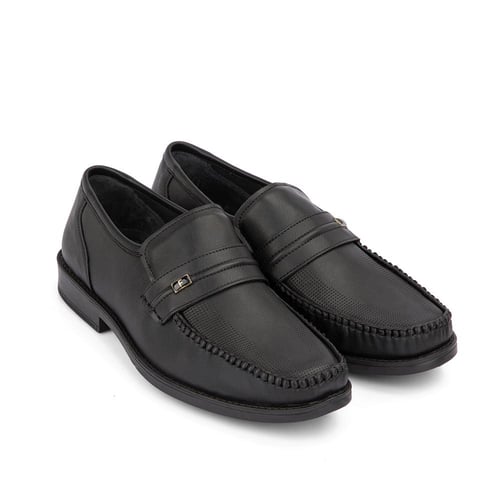 حذاء رسمي جلد طبيعي أسود صنع إيطالي