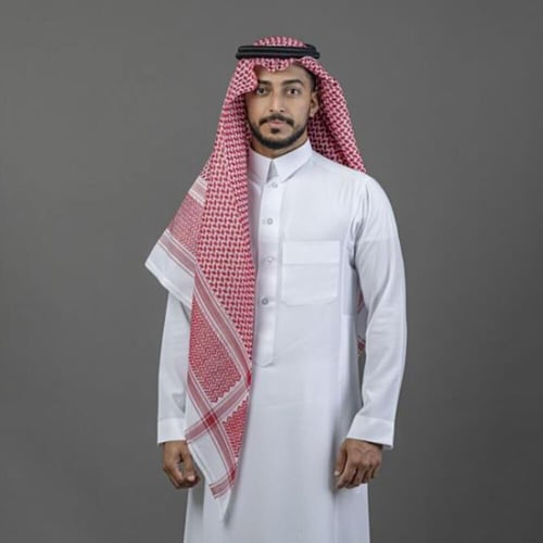 شماغ بيسك لون احمر غامق