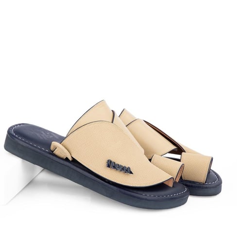 نعال شرقي طبي جلد بيج مميز