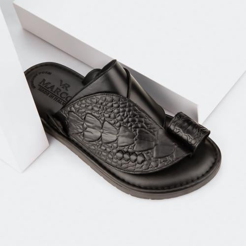 حذاء شرقي جلد طبيعي طبي بنقشة جلد التمساح