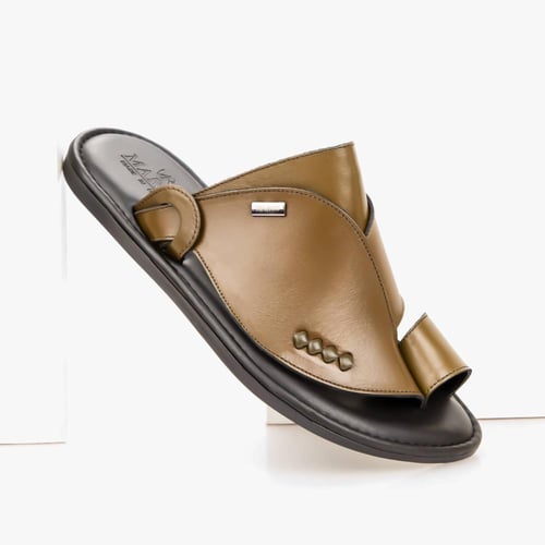 نعال طبي ايطالي من الجلد الزيتي الطبيعي