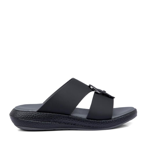 نعال خليجي طبي جلد طبيعي اسود و رمادي