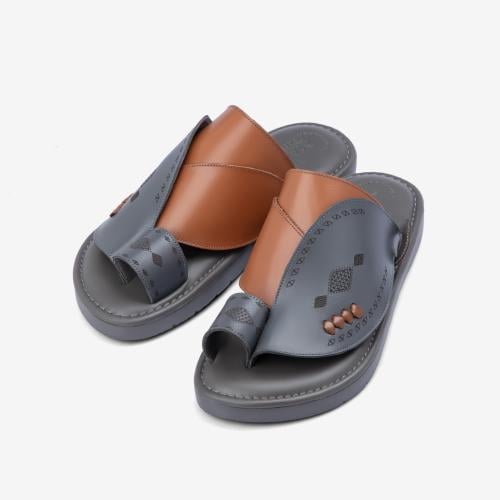 حذاء رجالي شرقي إيطالي بلون جملي ورمادي