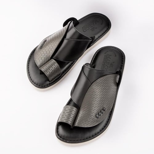 حذاء رجالي جلد اسود رمادي طبي إيطالي