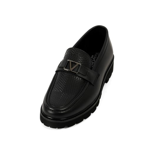 جزمه لوفر اسود أنيق من الجلد الطبيعي