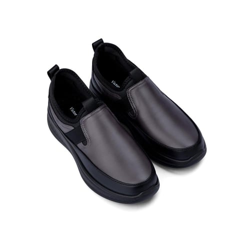 حذاء كاجوال طبي من فيكتور كلارك - جلد رمادي خلاب