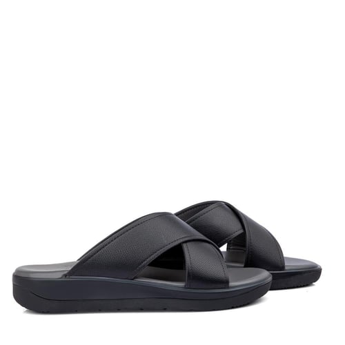 نعال خليجي طبي من الجلد الايطالي الاسود الرائع