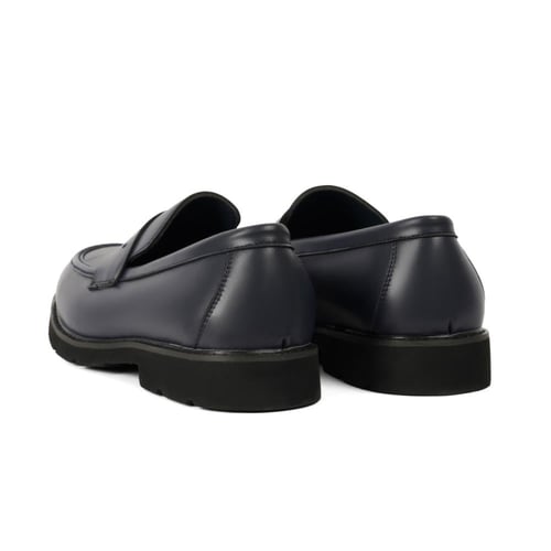 حذاء لوفر كحلي أنيق من الجلد الطبيعي المطفي