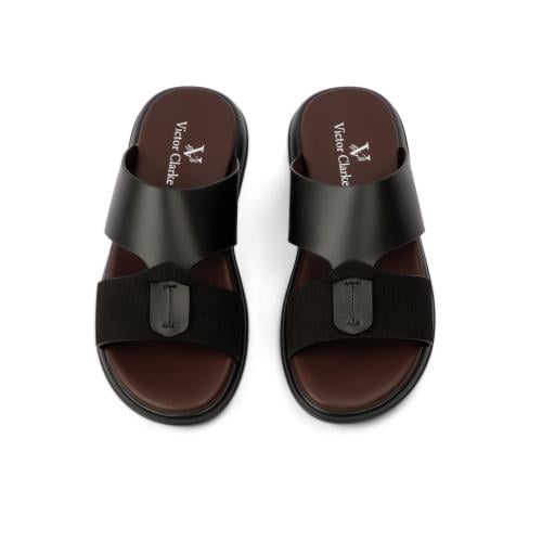 نعال خليجي جلد طبيعي اسود ماركة فيكتور كلارك