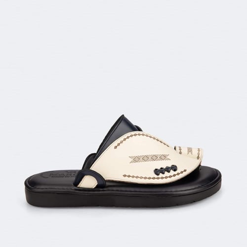 نعال شرقي فاخر بتصميم مطرز سكري وكحلي