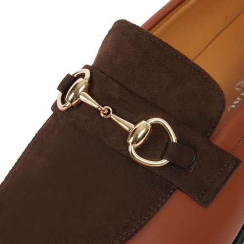 حذاء رسمي ايطالي بني من الجلد الطبيعي