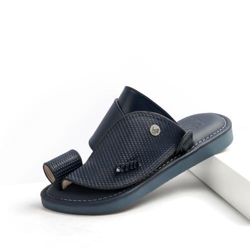 Medical oriental shoe made of navy leather